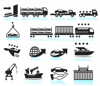 conjunto de ícones de entrega transporte carro