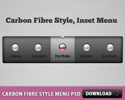 Carbon Fibre Stil Menü kostenlose psd