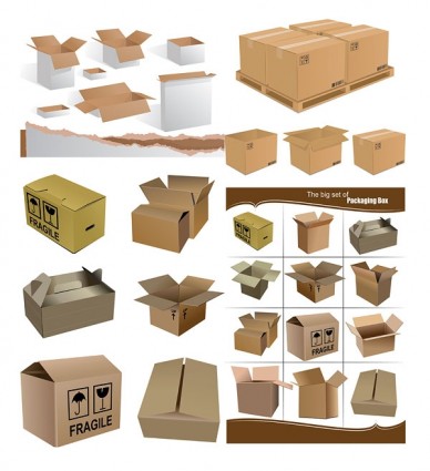 картонные коробки вектор