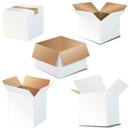 картонные коробки пустой вектор