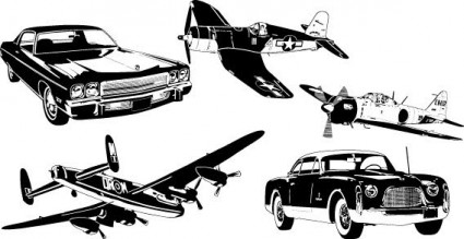 coches y vector de avión