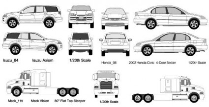 vector de automóviles y camiones