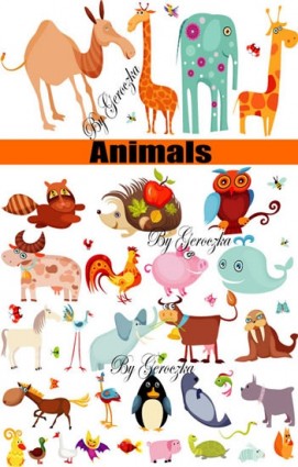 vetor de animais dos desenhos animados