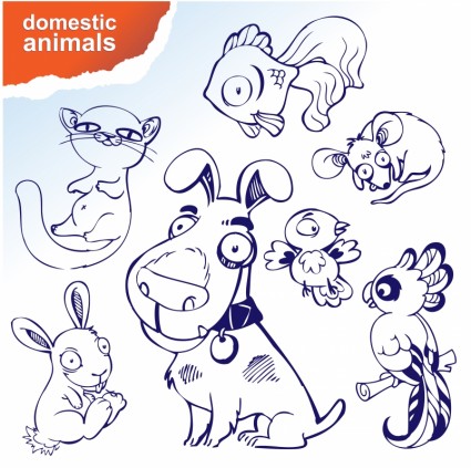 vetor de animais dos desenhos animados