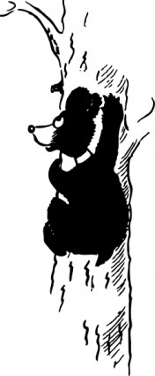 dessin animé ours vers le haut de l'image clipart arbre