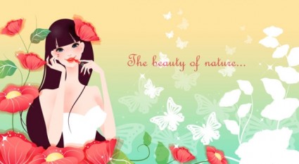 Cartoon Beauty Vector Background