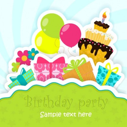 kartun vektor kartu ulang tahun