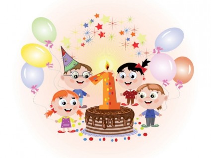 мультфильм день рождения открытки вектор