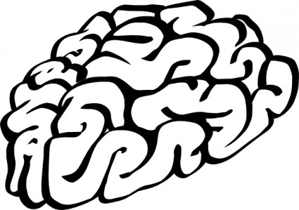 dessin animé cerveau contour clipart