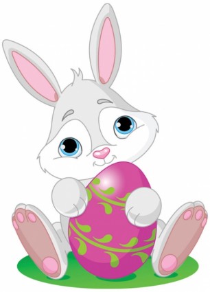 vector de conejo y huevo Cartoon