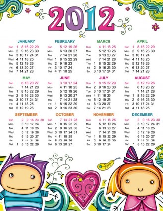Cartoon Calendar Vector