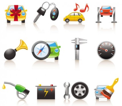Cartoon Car And Peripheral Products Icon Vector