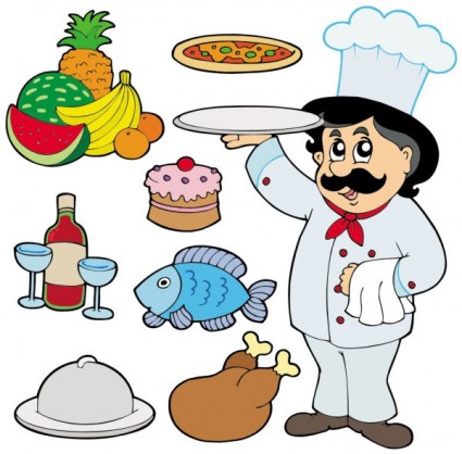 vettore di chef personaggi dei cartoni animati