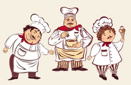 phim hoạt hình nhân vật đầu bếp vector