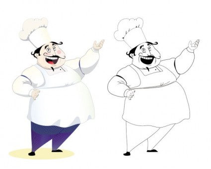 phim hoạt hình nhân vật đầu bếp vector