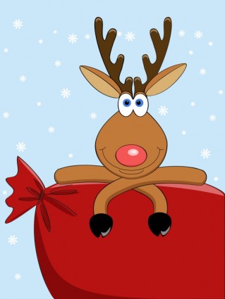 Cartoon Christmas Elk Vector