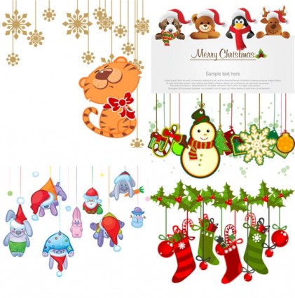 Cartoon Christmas Ornaments Vector