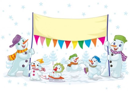 Cartoon Christmas Snowman Vector