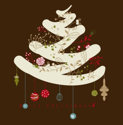 vector de elementos de árbol de Navidad de dibujos animados