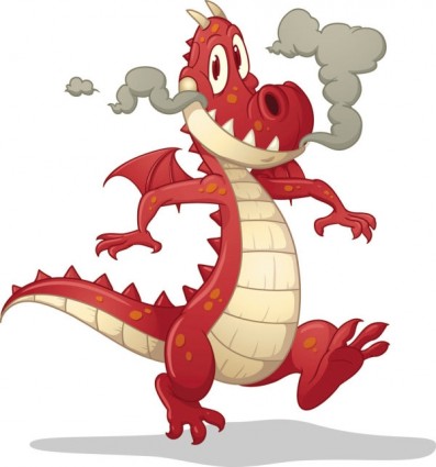 vector de imagen de dragón de dibujos animados