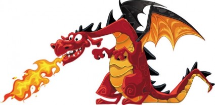 vecteur d'image de dessin animé dragon