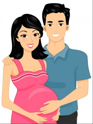 Cartoon Expectant Mothers Vector