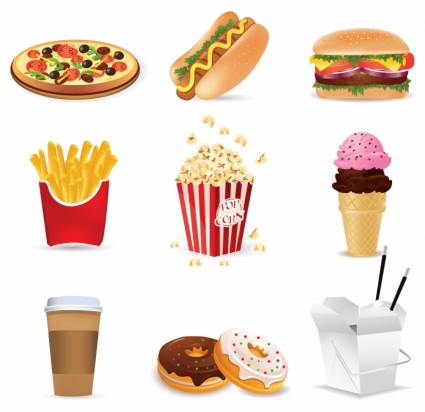 vector de comida rápida de dibujos animados