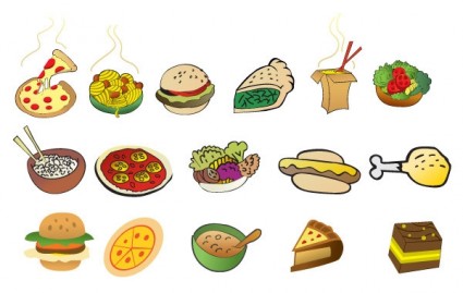 desenhos animados de alimentos