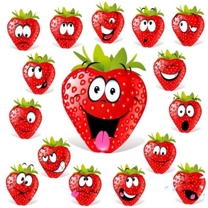 vecteur d'expression de fruits dessin animé