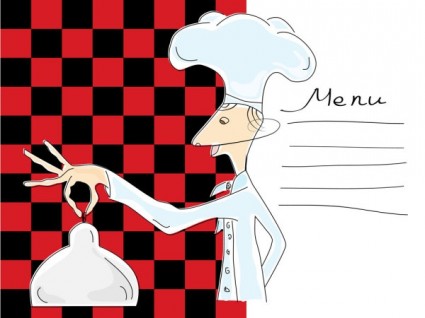 phim hoạt hình hình ảnh của đầu bếp và bồi bàn vector
