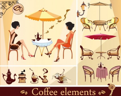 cartone animato linea arte caffè vettoriale
