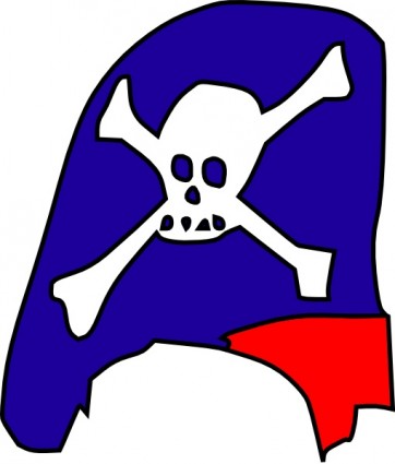 dibujos animados piratas sombrero cráneo huesos clip art