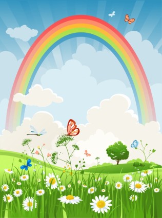 vettore arcobaleno dei cartoni animati