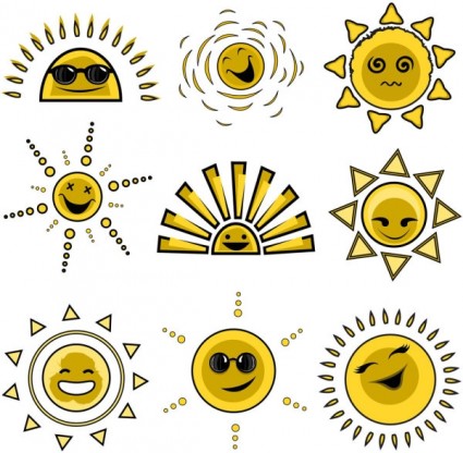 卡通太陽向量圖像