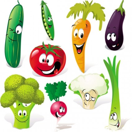 Cartoon Gemüse Ausdruck Vektor