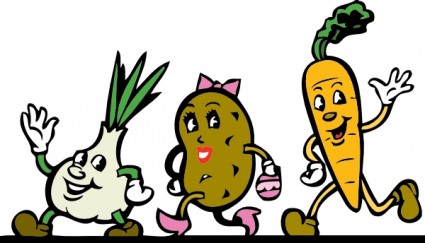 dibujos animados de verduras corriendo clip art