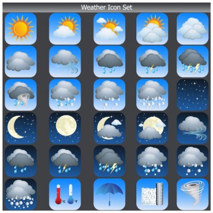 Cartoon Weather Icon Vector