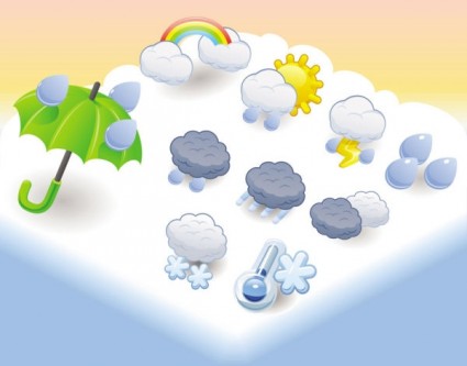 phim hoạt hình thời tiết biểu tượng vector