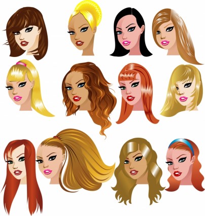 Cartoon Woman Hairstyle Vector