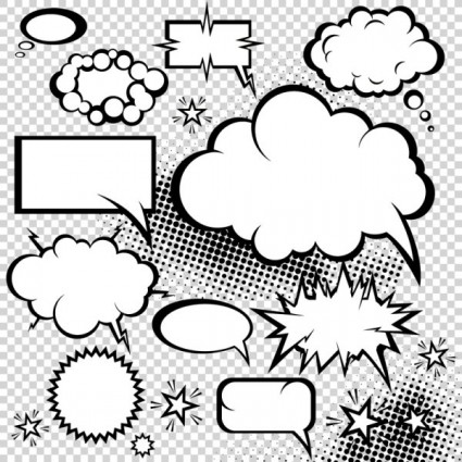 cartoonstyle awan jamur dialog vektor