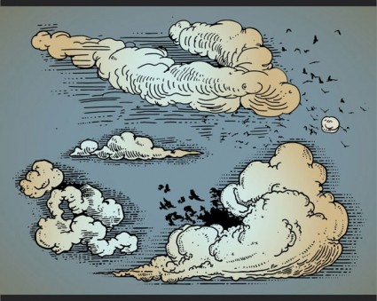 cartoonstyle vector đám mây