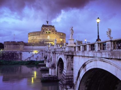 Castel sant angelo y el puente mundial de Italia de fondo de pantalla