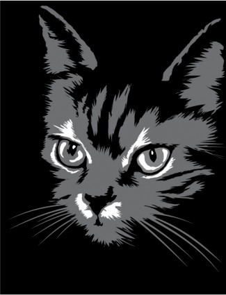 เวกเตอร์รูปเงาดำแมว