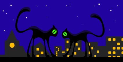 vector silhouette chat