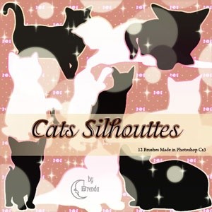 brosses de silhouettes de chats