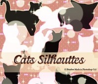 แมว silhouettes แปรง