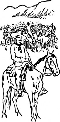 Cattle drive image clipart