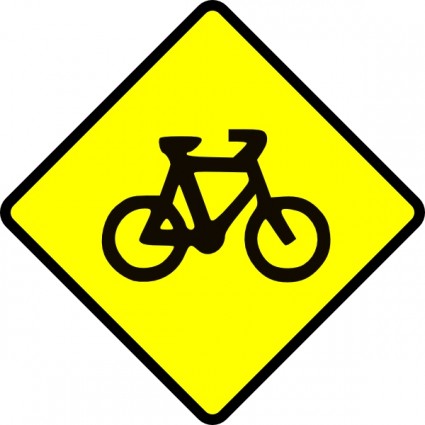 señal de tráfico de bicicleta de precaución símbolo clip art