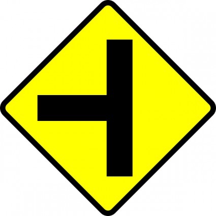 panneau de signalisation attention t junction clip art