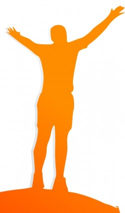 orange Mann zu feiern